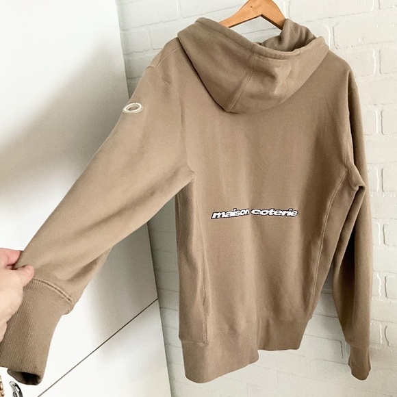 Maison Coterie Men Hoodie Full zip Pockets Embroidered 100% cotton M Oversized - Picture 15 of 15